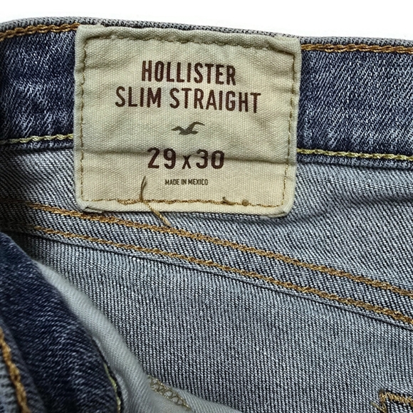 Hollister Jeans Mens 29x30" Blue Slim Straight Denim Pants Casual - Picture 9 of 10